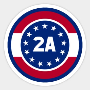 2A 2nd Amendment US Constitution Small Round Logo Sticker